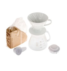 Hario zestaw V60 Dripper & Pot White - drip + serwer + filtry