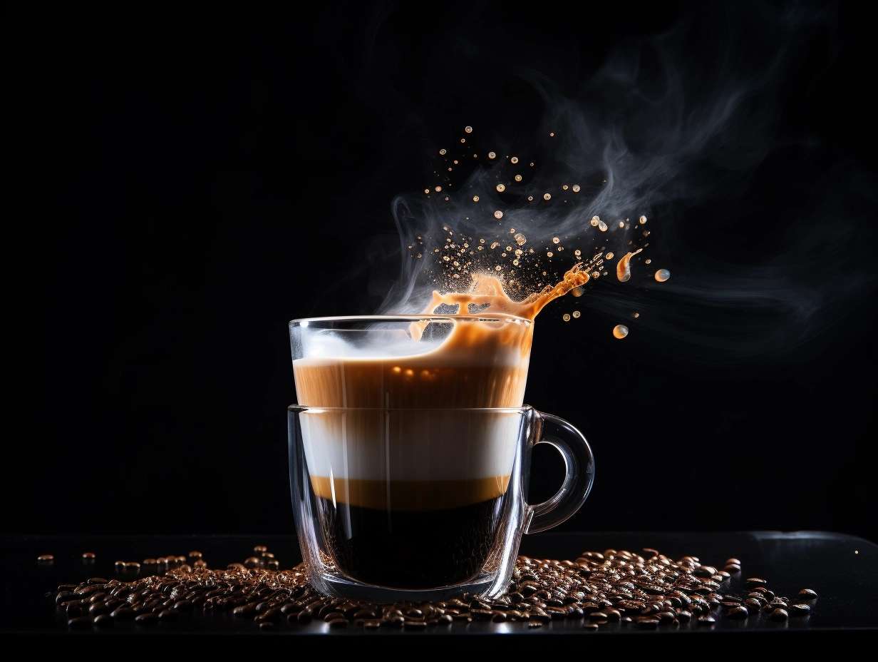 Kawa sypana w filiżance z dodatkiem mleka