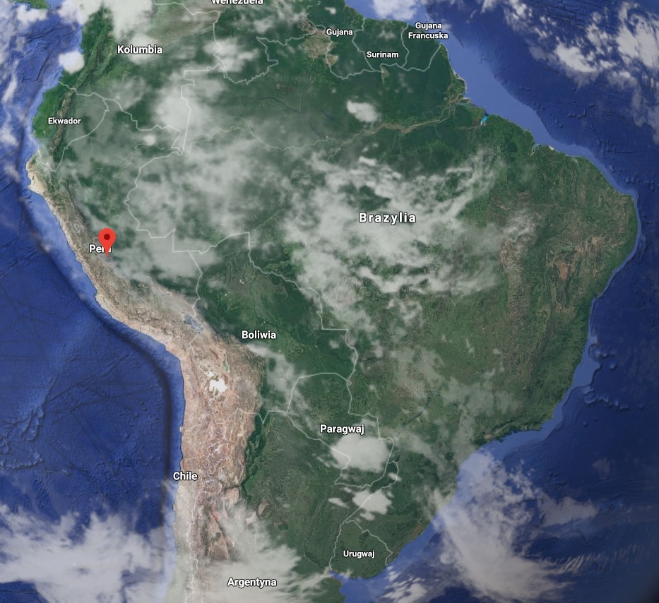 mapa peru miejsce uprawy kawy